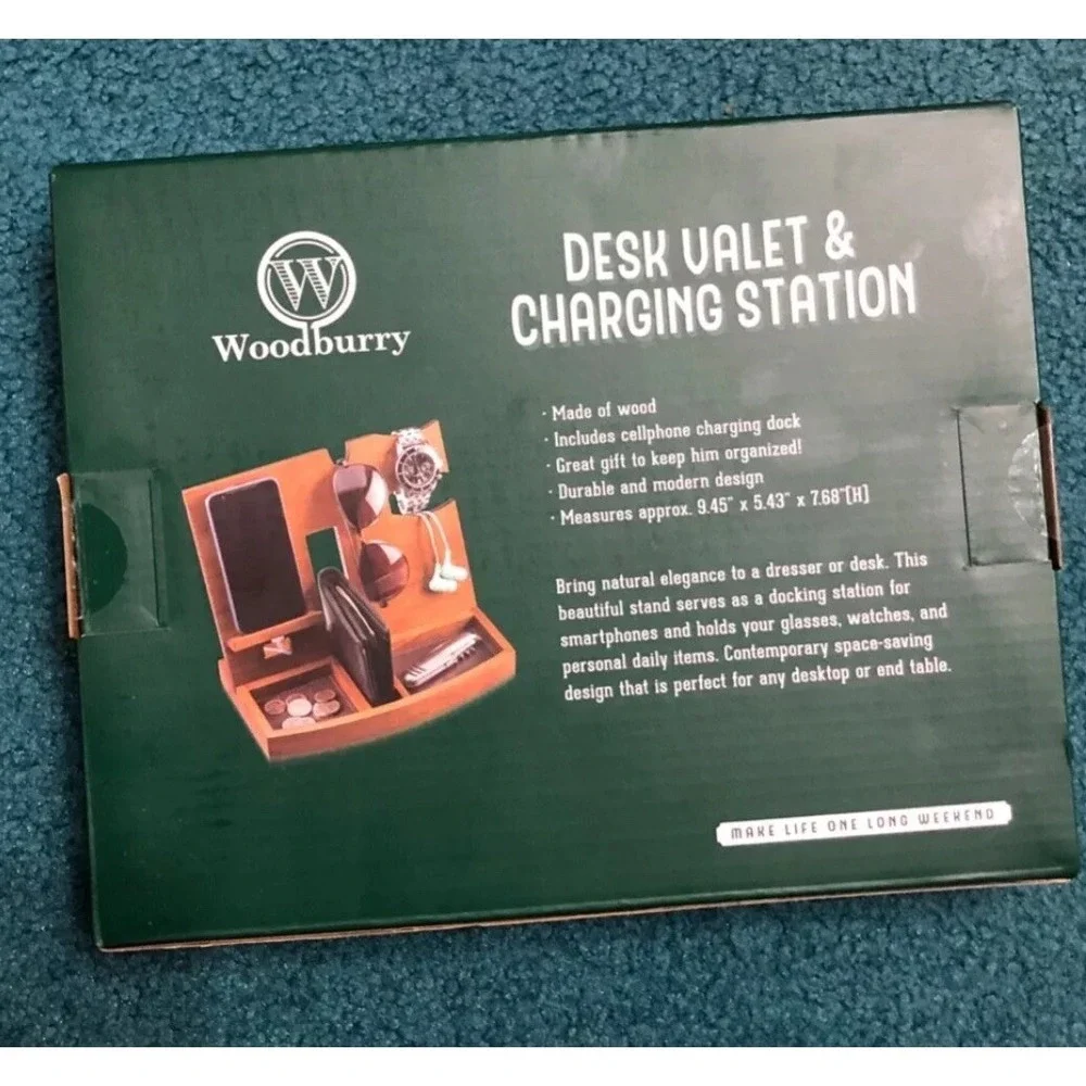 Woodbury Desk Valet and Charging Station Organizer New In Box Cellphone Dock